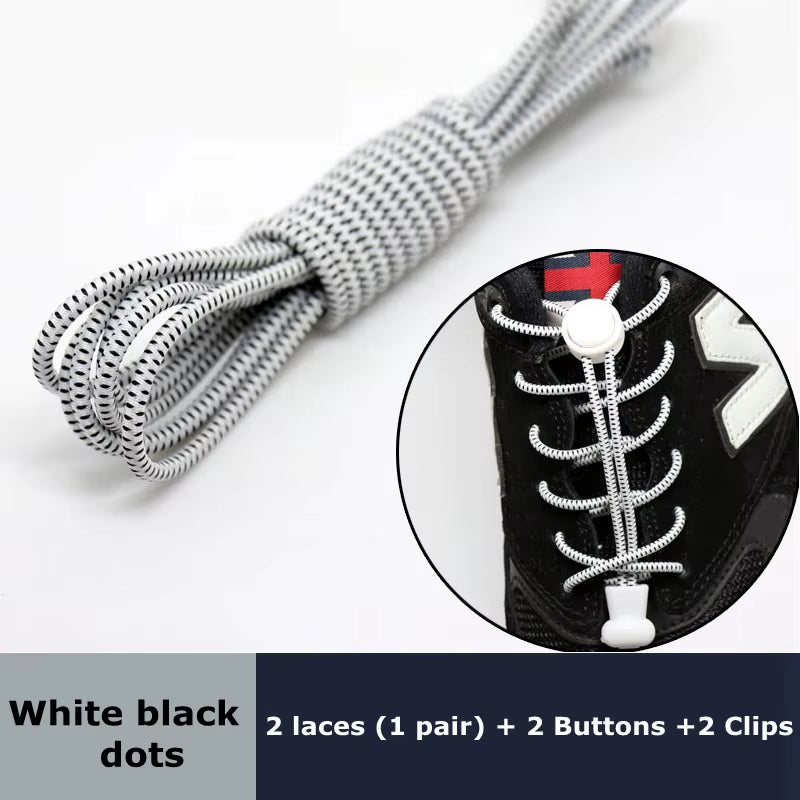 Round Elastic Shoelaces Suitable for Various Shoe Accessories No Tie Shoelace Fixed Stretching Locking Lazy Laces 1 Pair