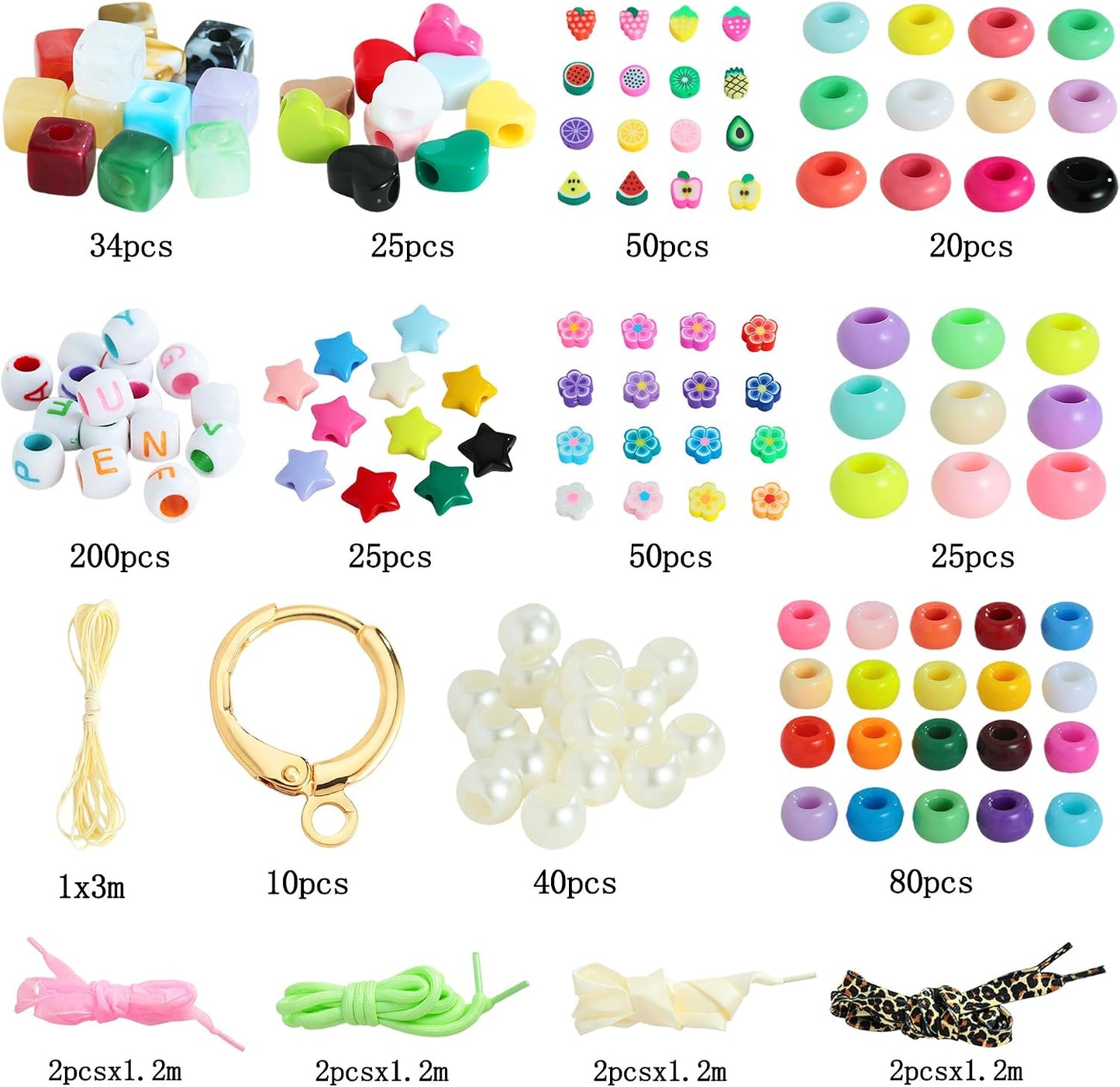 569PCS Beaded Shoe Charms for Sneaker, Acrylic Heart Star Flower Letter DIY Shoelace Charm for Women, Bag Charm Kit Craft Accessories Beads Jewely Making Kit Gifts
