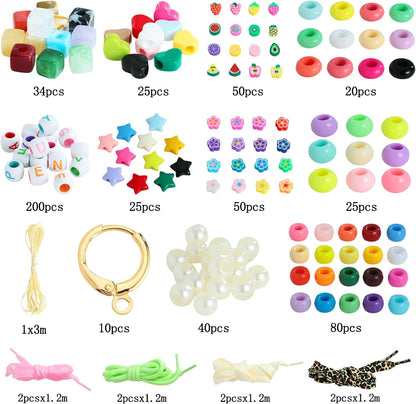 569PCS Beaded Shoe Charms for Sneaker, Acrylic Heart Star Flower Letter DIY Shoelace Charm for Women, Bag Charm Kit Craft Accessories Beads Jewely Making Kit Gifts